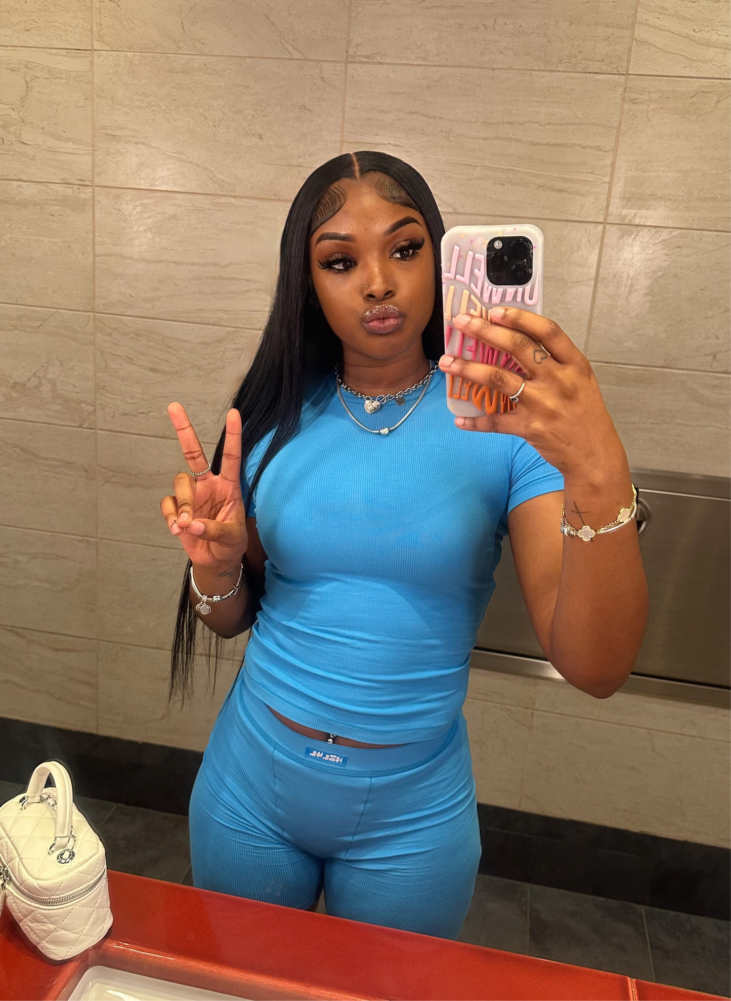 H2L4L Cotton Ribbed Set (Cotton Candy Blue)